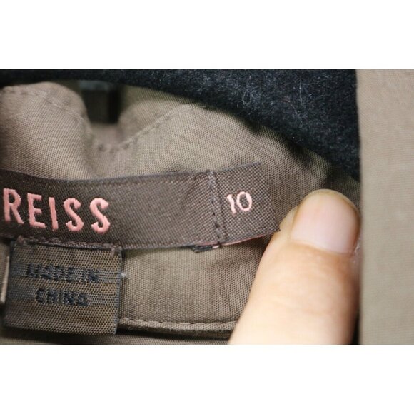 Reiss Button Down Midi Dress-Size 10-Lined-Side Zip - Picture 4 of 11